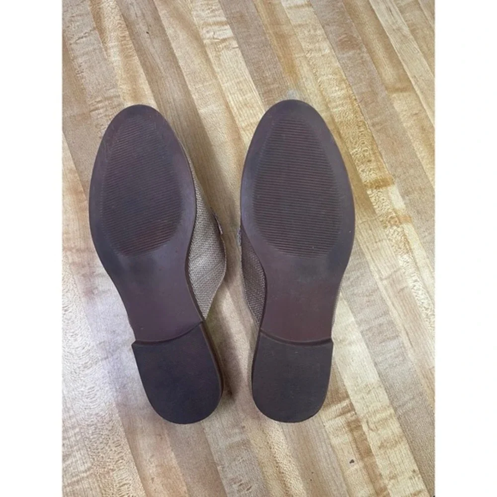 LOFT  Woven Chain Mule Slides‎ Womens 7 Tan Bronze Metallic Chain Detail